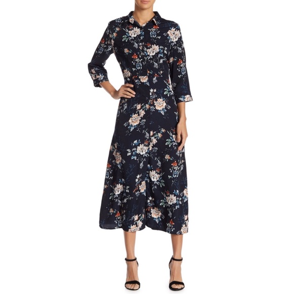 NWT GILLI Floral Midi Shirtdress Small - Picture 3 of 8